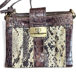 Brahmin Exotic Brown and Tan Crossbody Bag